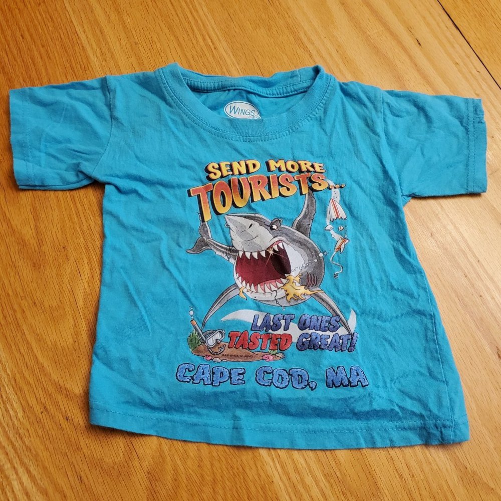 Wings "Send More Tourists" Cape Cod, MA T-Shirt Size 2T